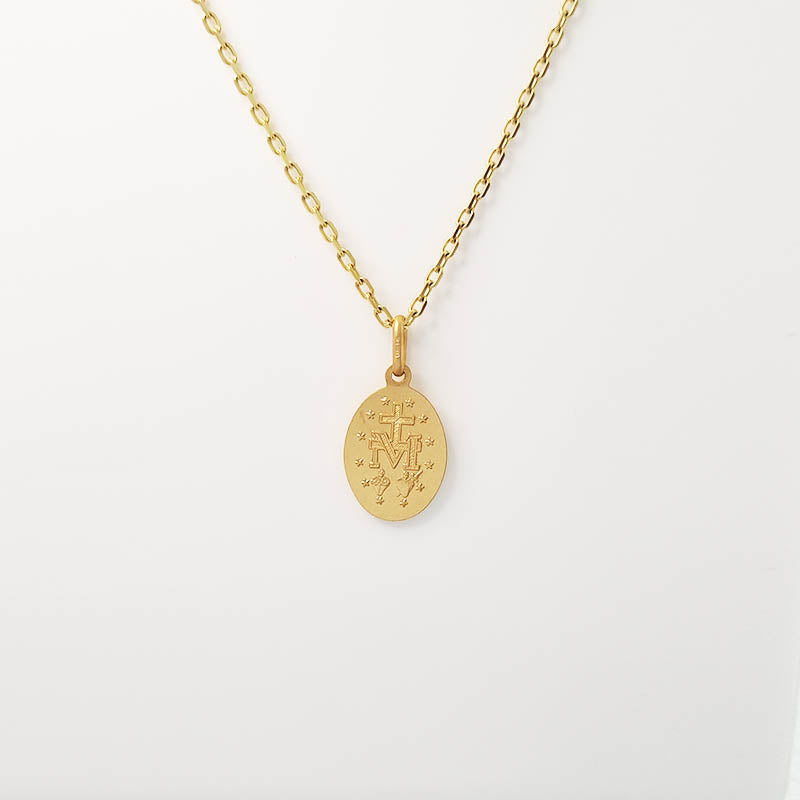 9ct Gold Miraculous Medal on a Gold Chain