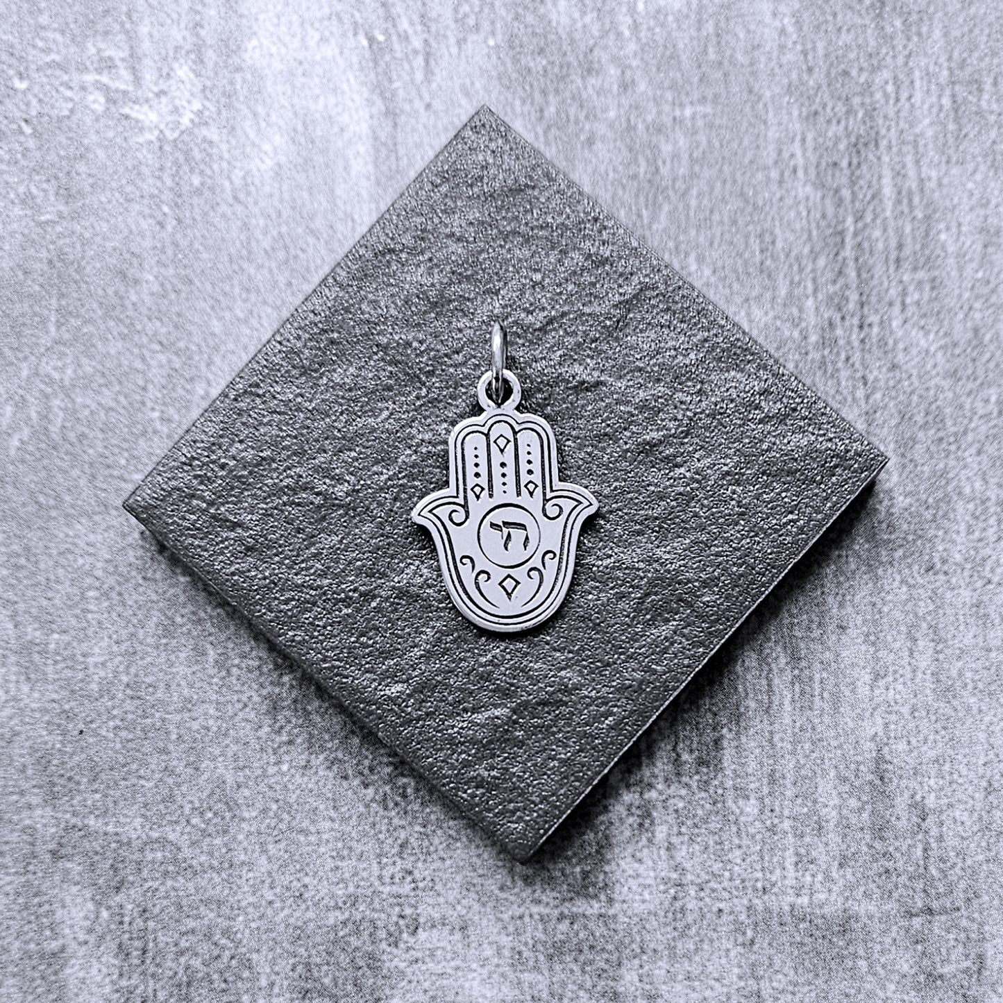 Ornate Hamsa and Chai Pendant