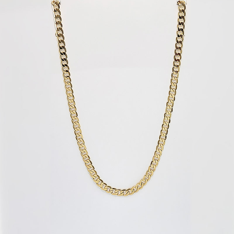 3mm Yellow Gold Curb Chain Gold Chain For Men