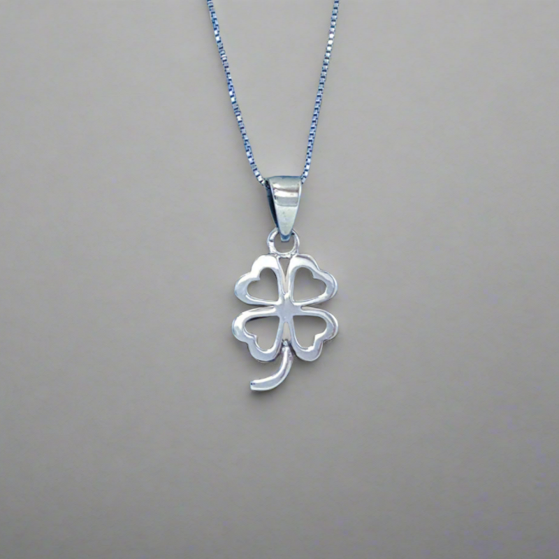 Sterling Silver Four-Leaf Clover Pendant