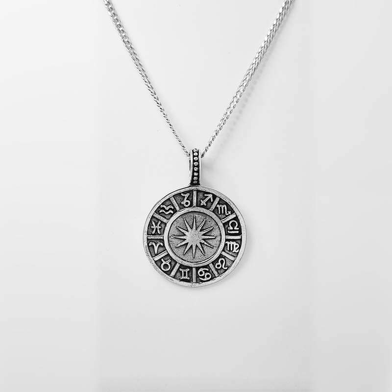 Sterling Silver Zodiac Calendar Pendant