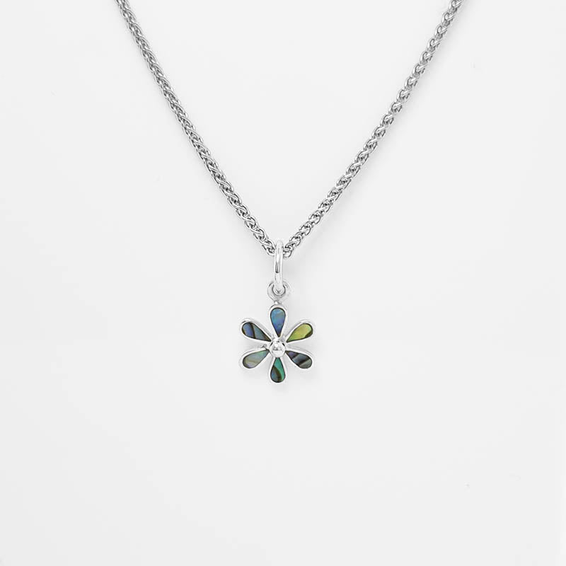 Daisy Flower Pendant with Powershell Inlay