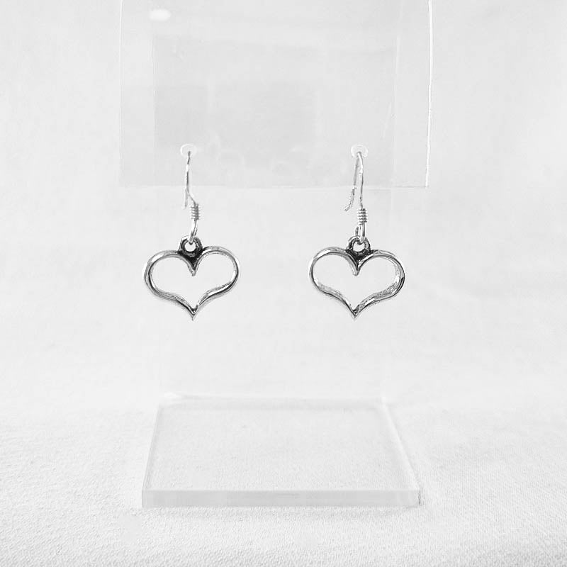 Sterling Silver Heart Outline Earrings