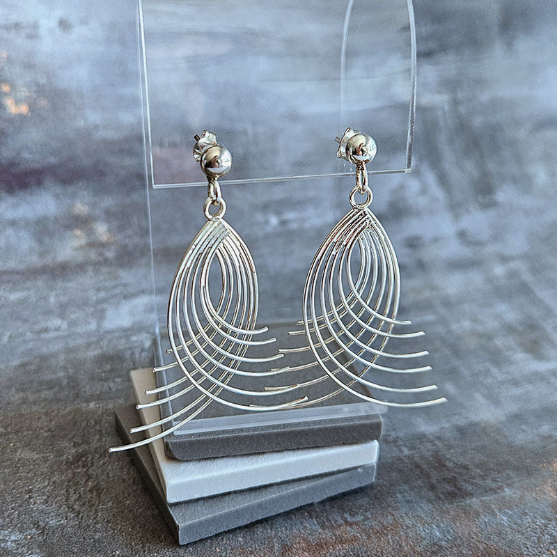 Chunky Silver Drop Earrings