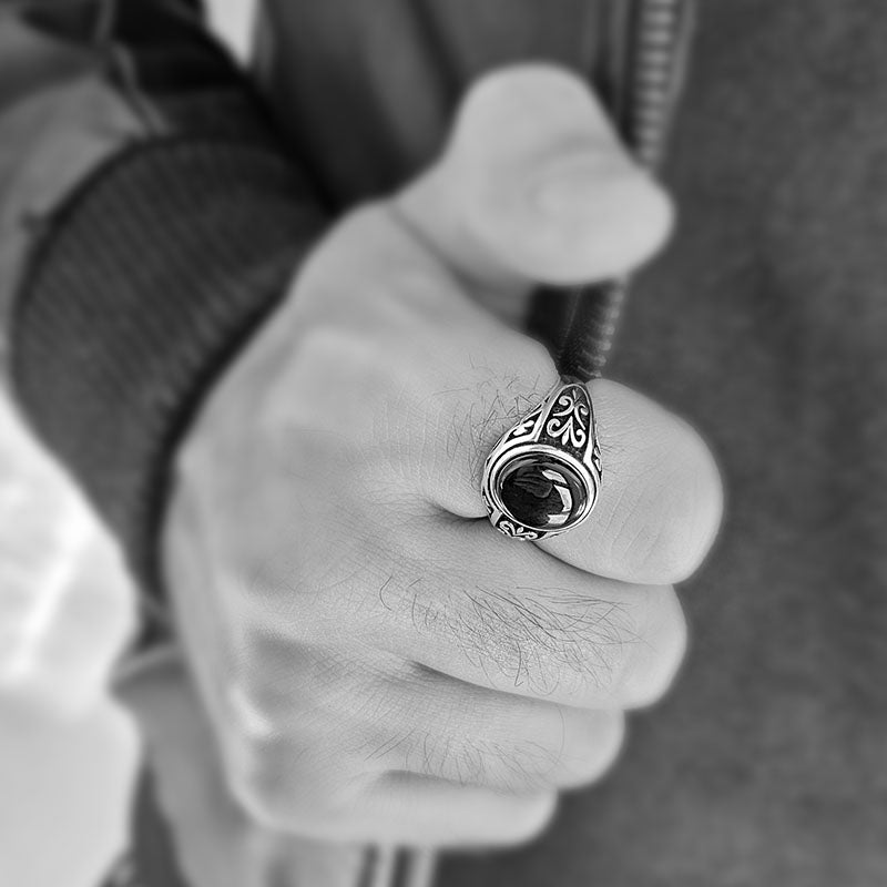 Black Onyx Stone Ring