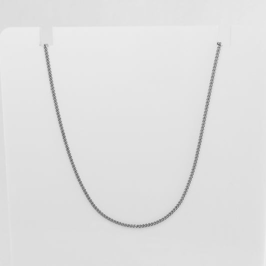 Sterling Silver Rhodium Curb Chain Necklace