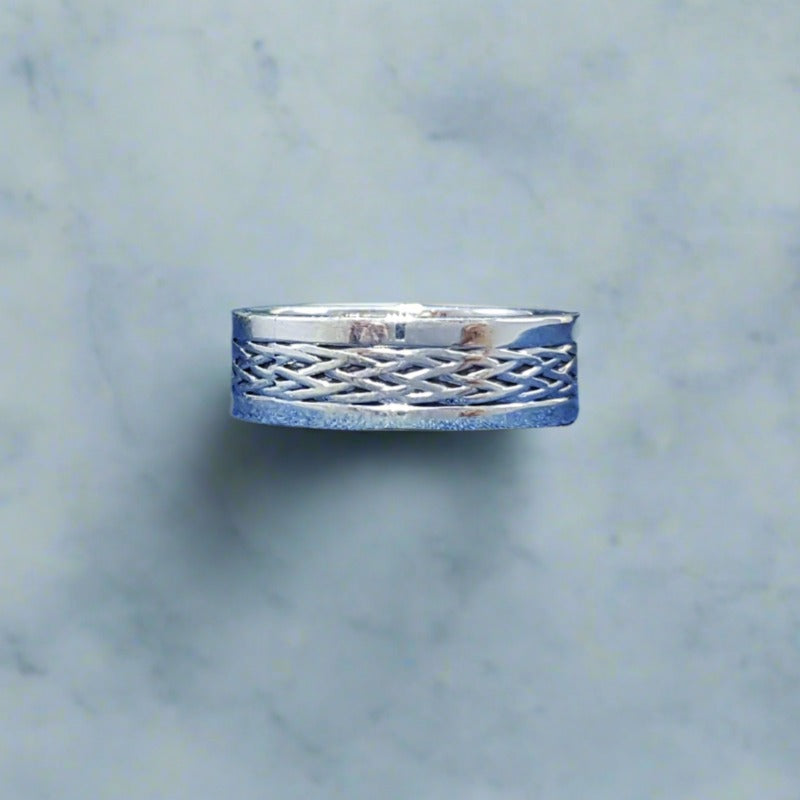Sterling silver ring for men with a Celtic pattern