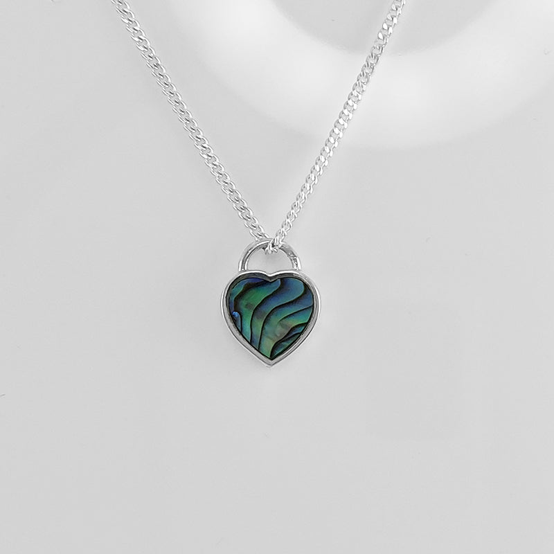 Sterling Silver Powershell Heart Pendant