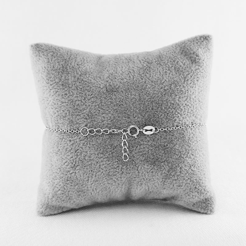 Sterling Silver Heartbeat Bracelet with Cubic Zirconia Stones