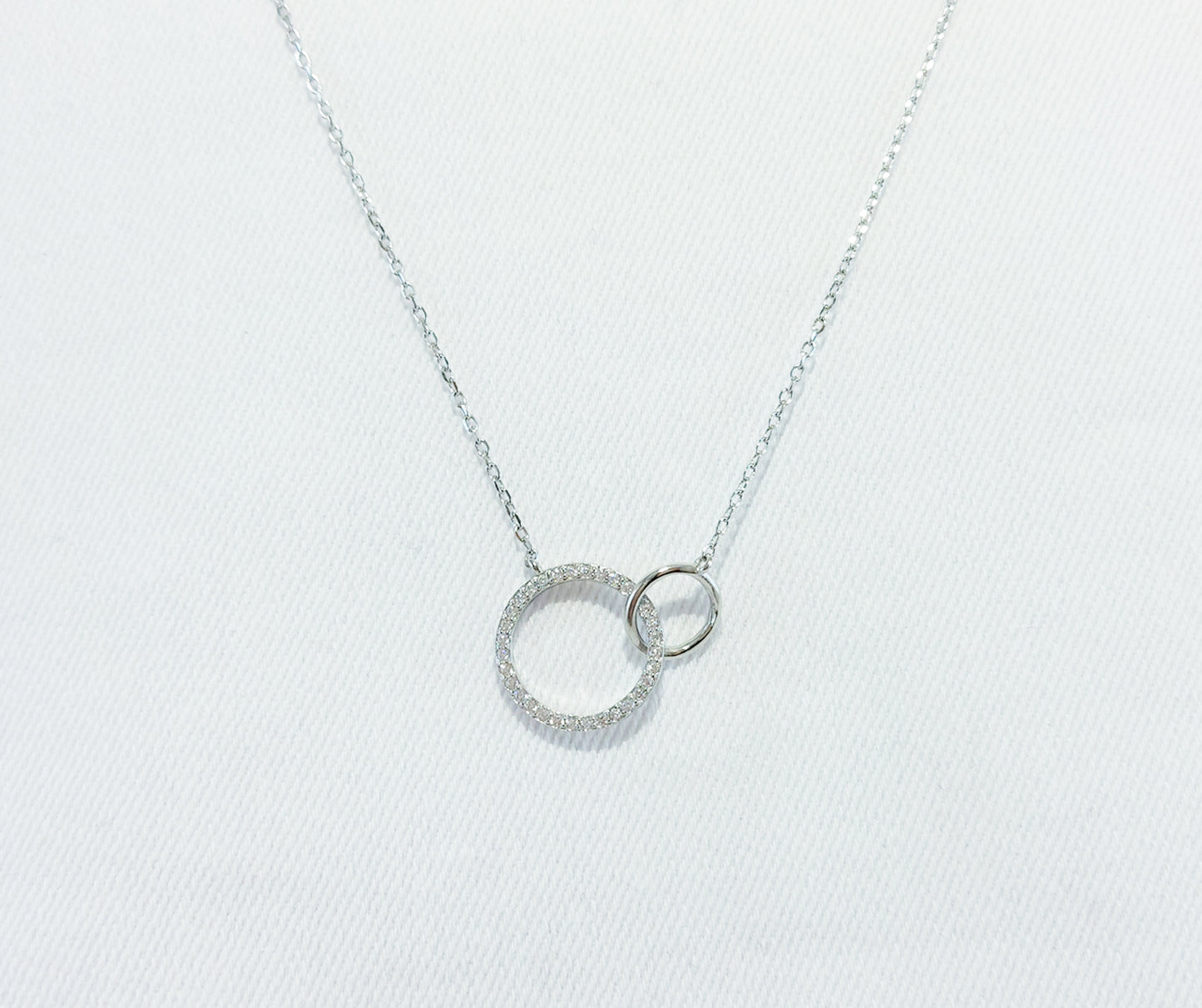 Sterling Silver Circle of Life Necklace. Cubic Zirconia Stones