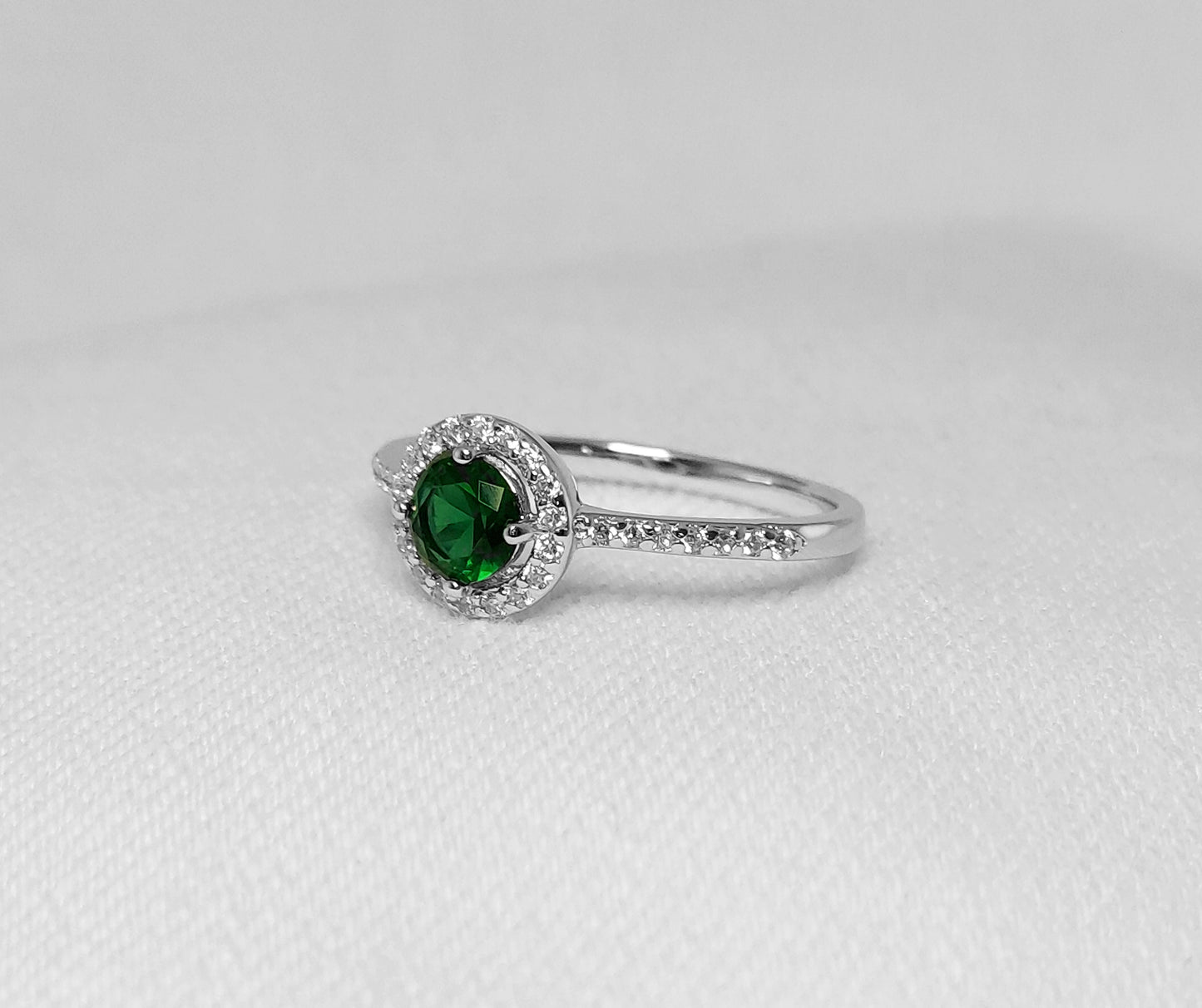 Green Cubic Zirconia Ring