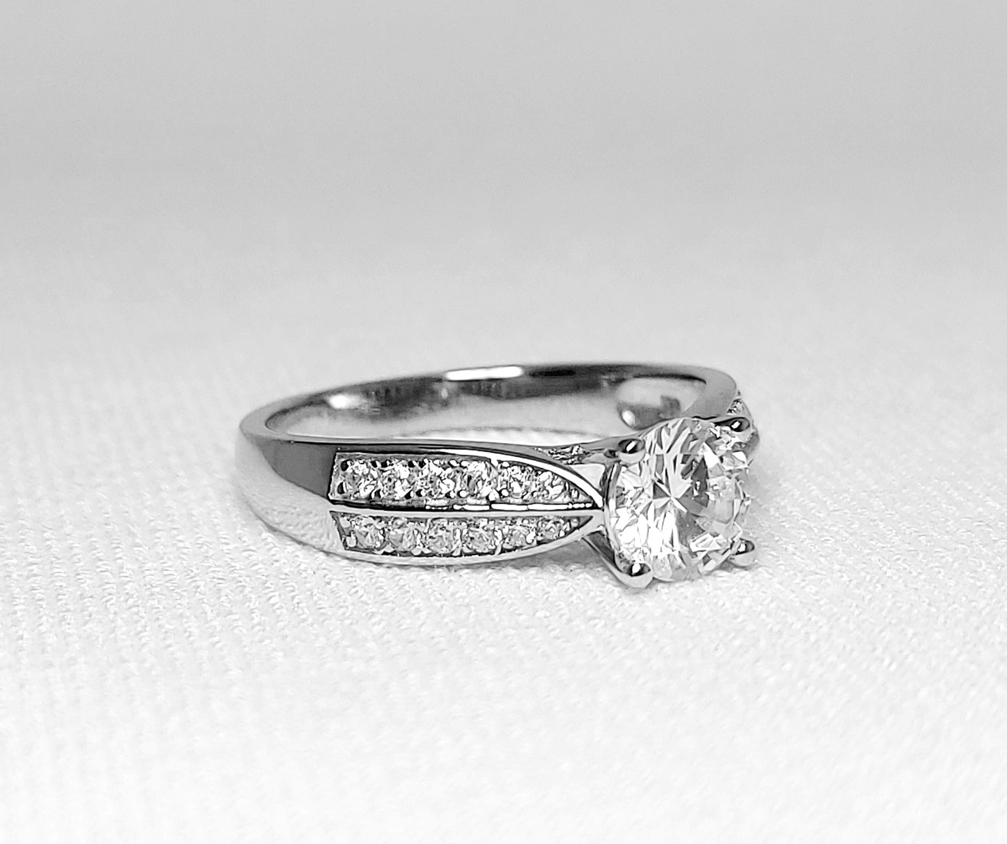 sterling silver cubic zirconia ring.