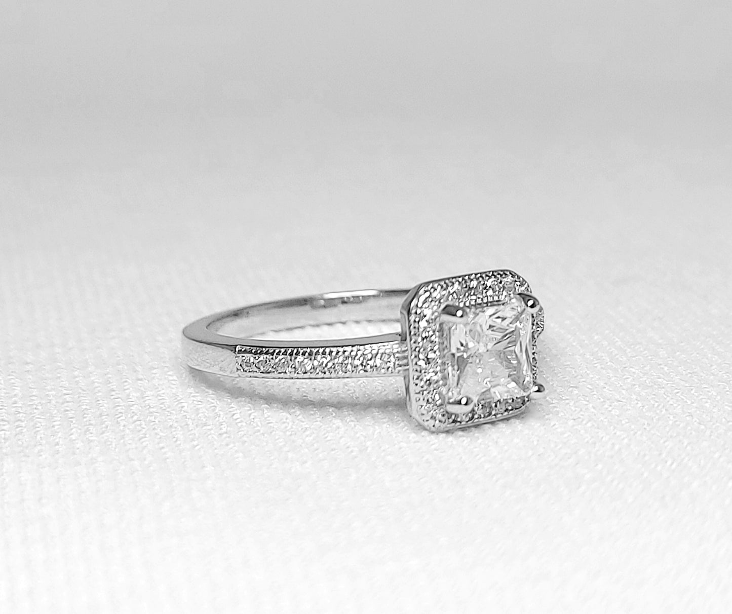 sterling silver cubic zirconia ring.