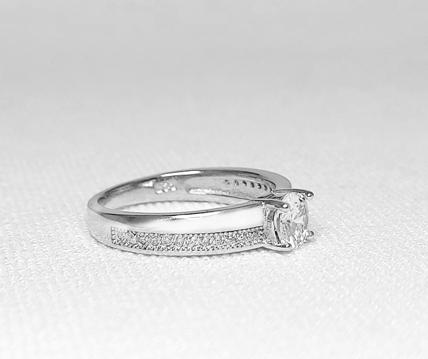 sterling silver cubic zirconia ring.