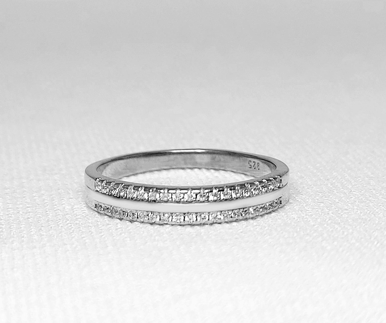 Cubic Zirconia Band Sterling Silver Silver Image