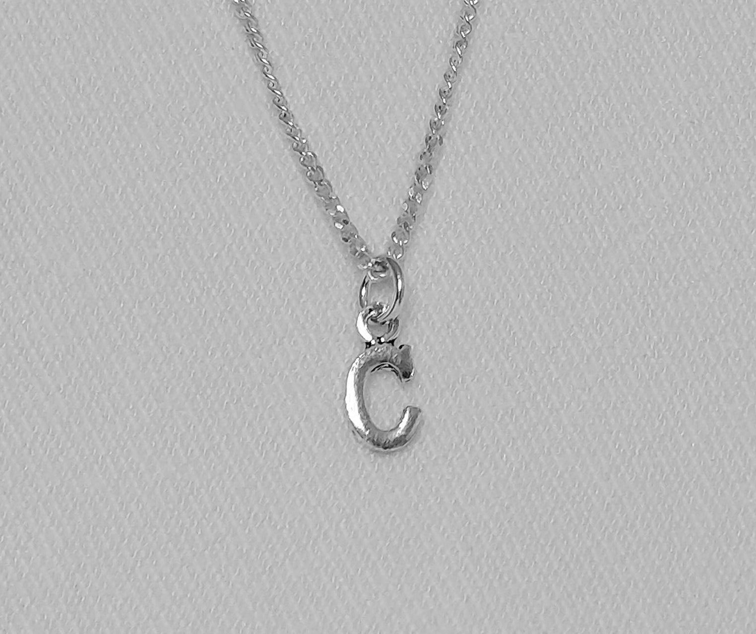 C Initial Pendant Sterling Silver - Main Image