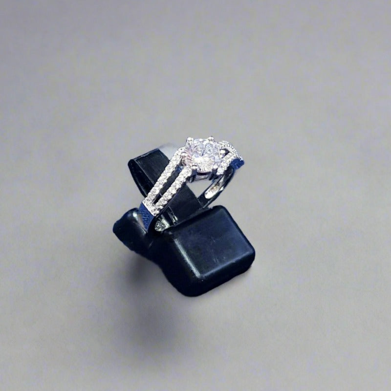 Sterling Silver Cubic Ring with a Wave Design