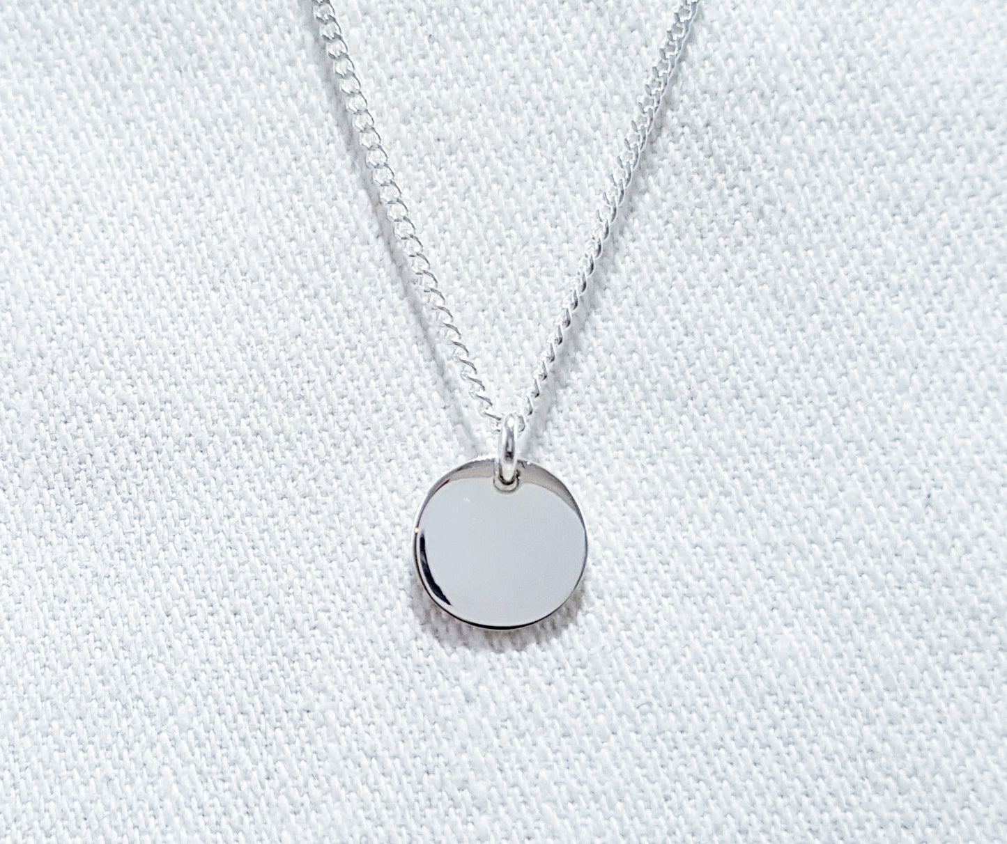 Small Round Disc Pendant made from Sterling Silver