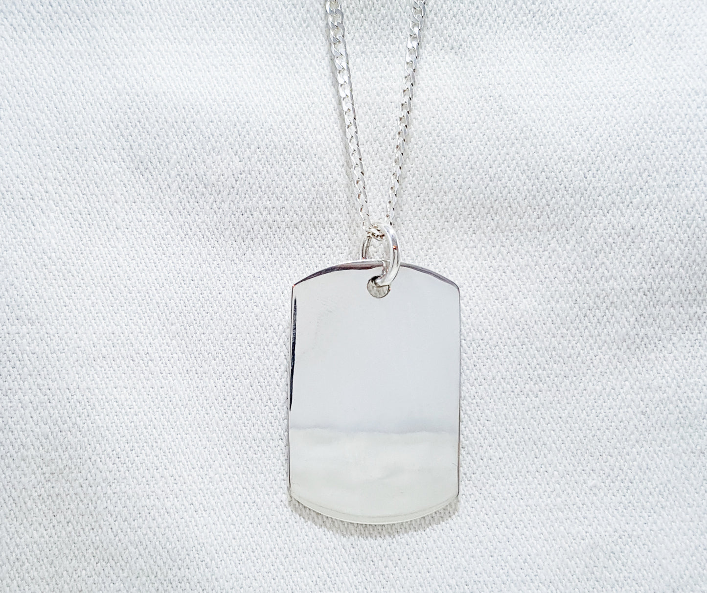 Large Sterling Silver Dog Tag - Rectangle