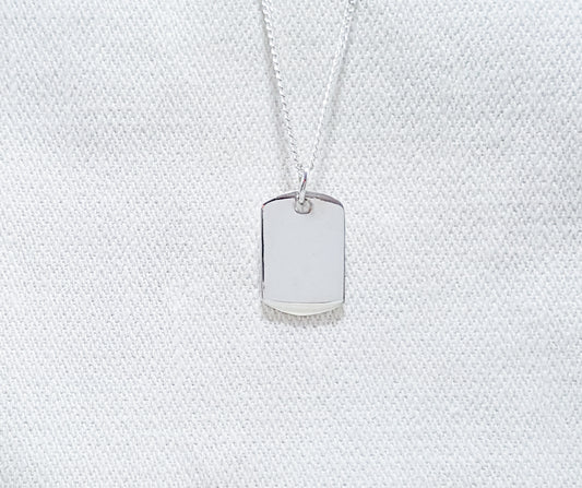 Rectangle Sterling Silver Dog Tag