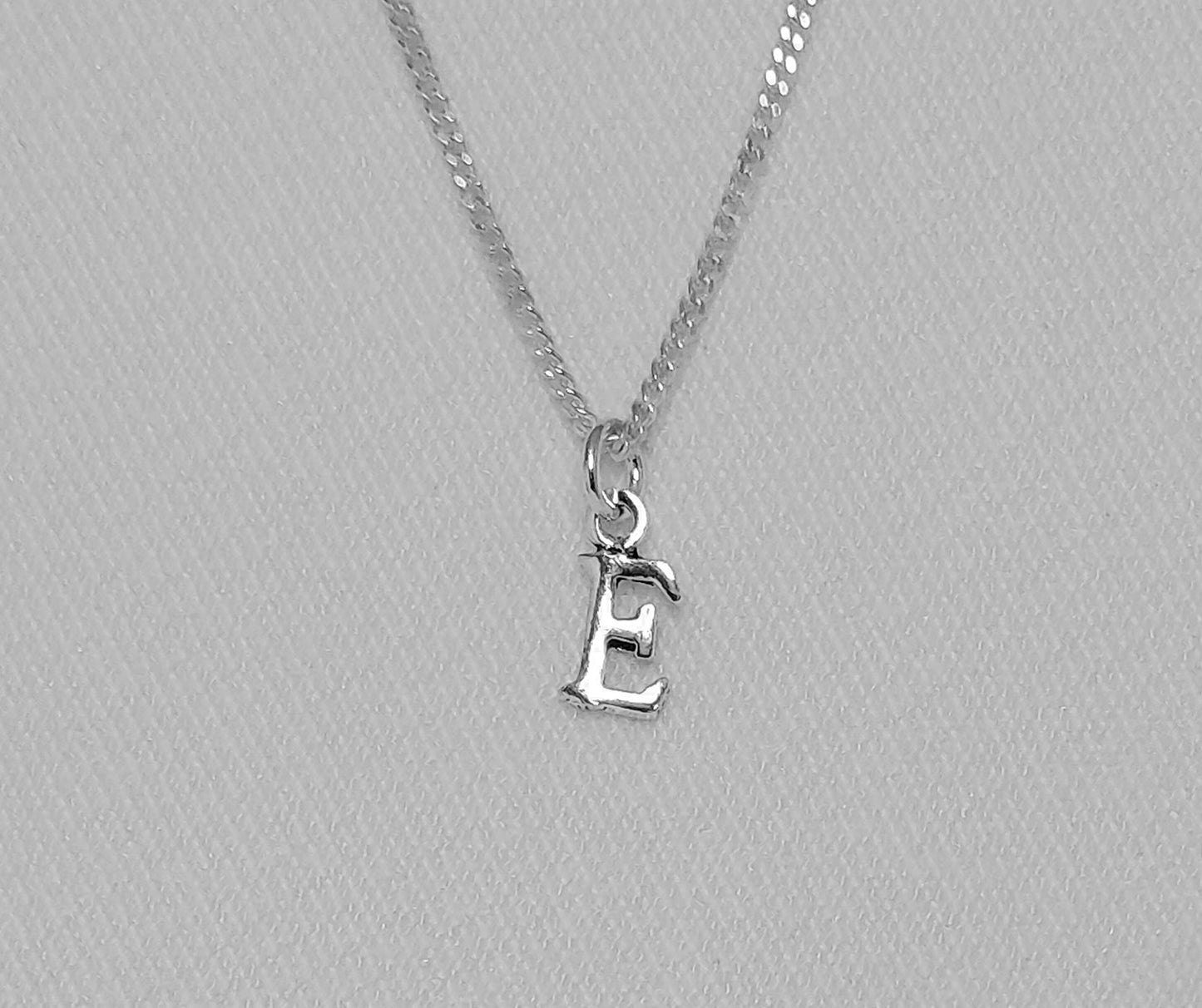 Sterling Silver E Initial Pendant