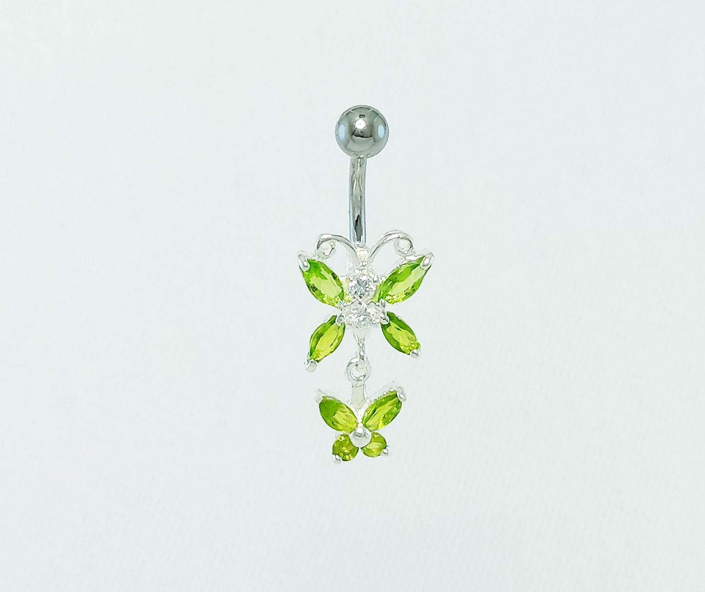Green Butterfly Belly Ring