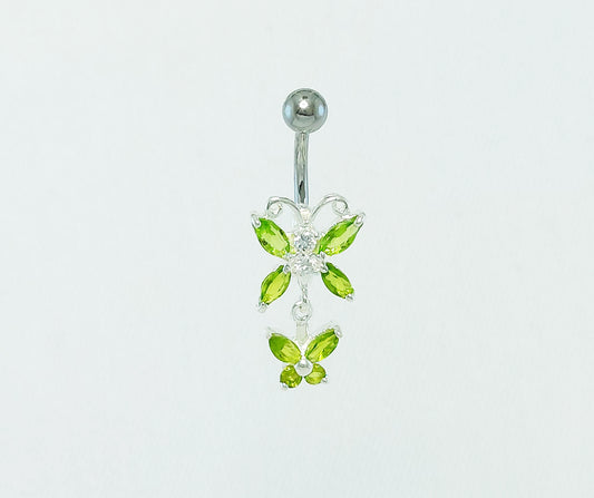 Green Butterfly Belly Ring 