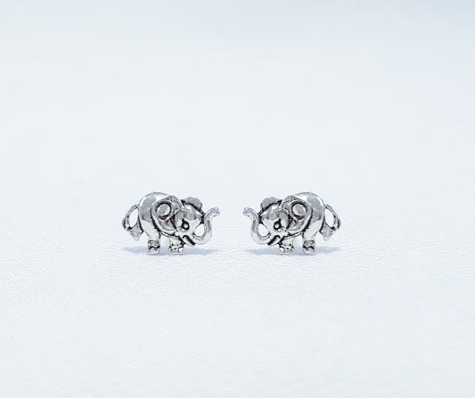 sterling silver elephant stud earrings
