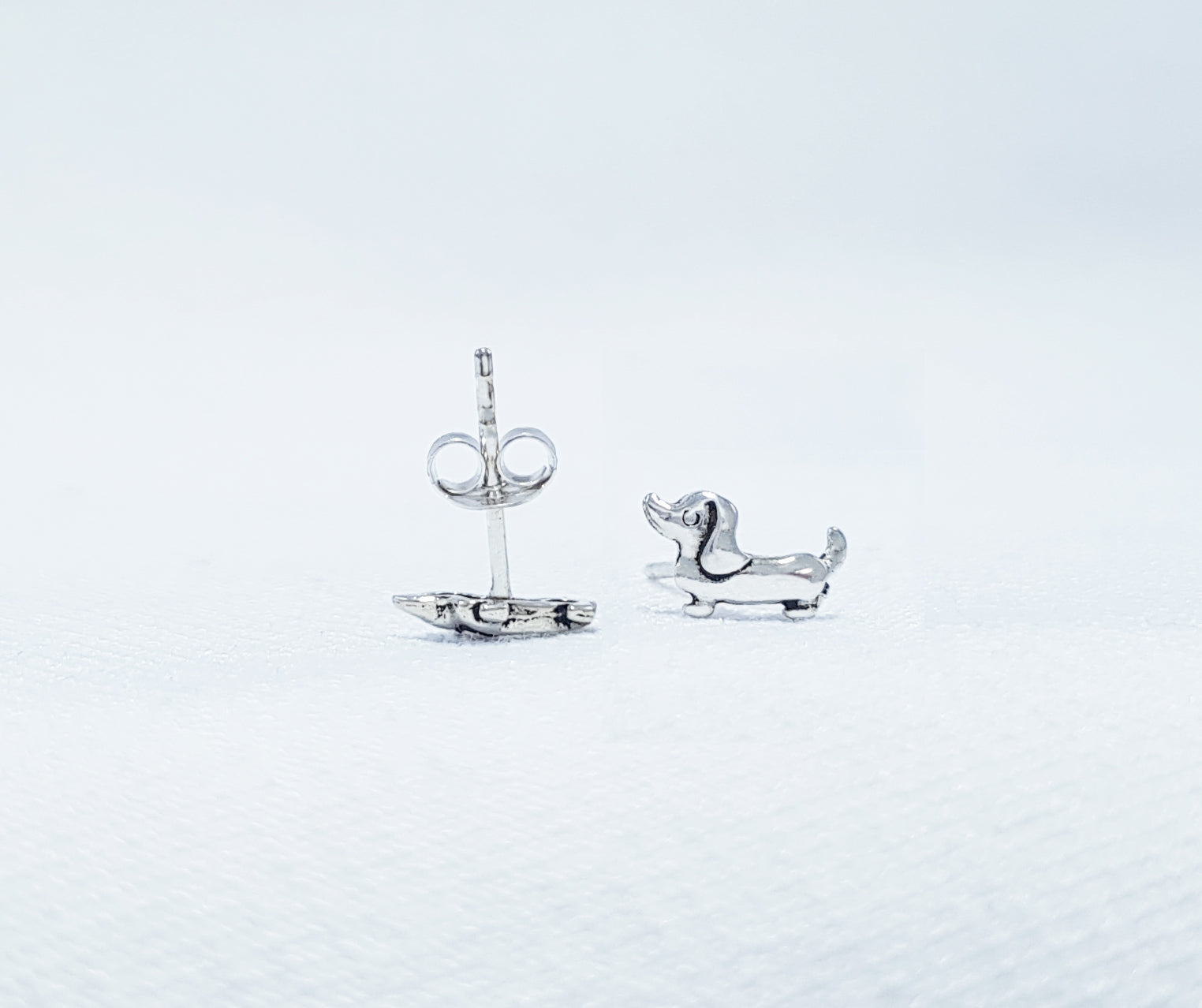 sterling silver puppy studs