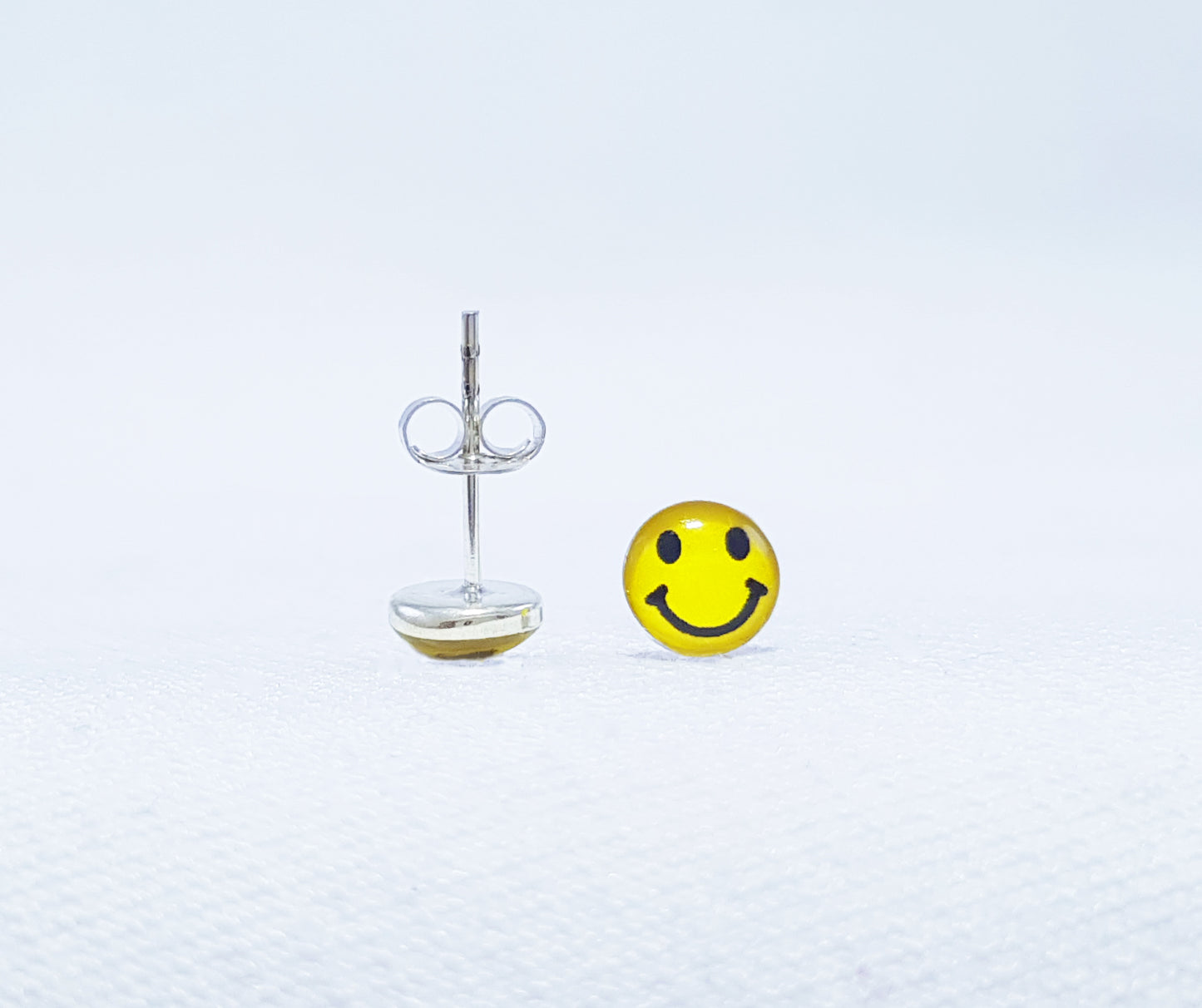 Sterling Silver smiley face stud earrings