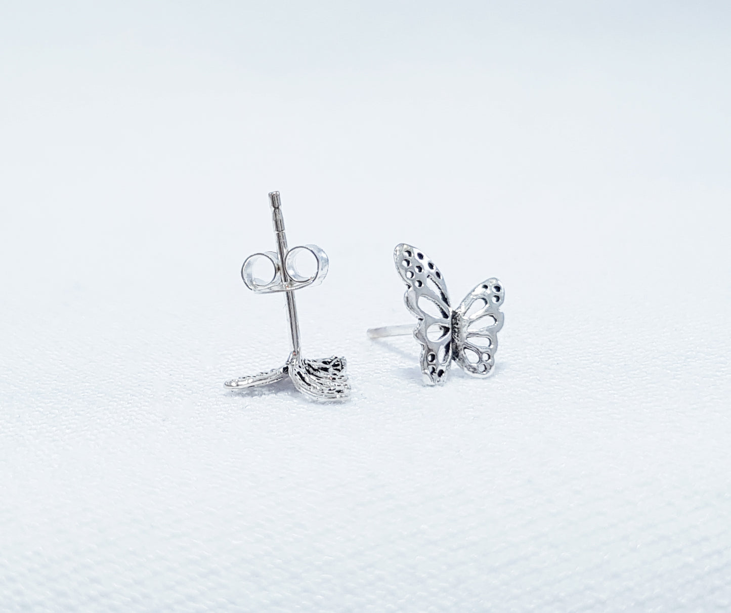 sterling silver butterfly stud earrings