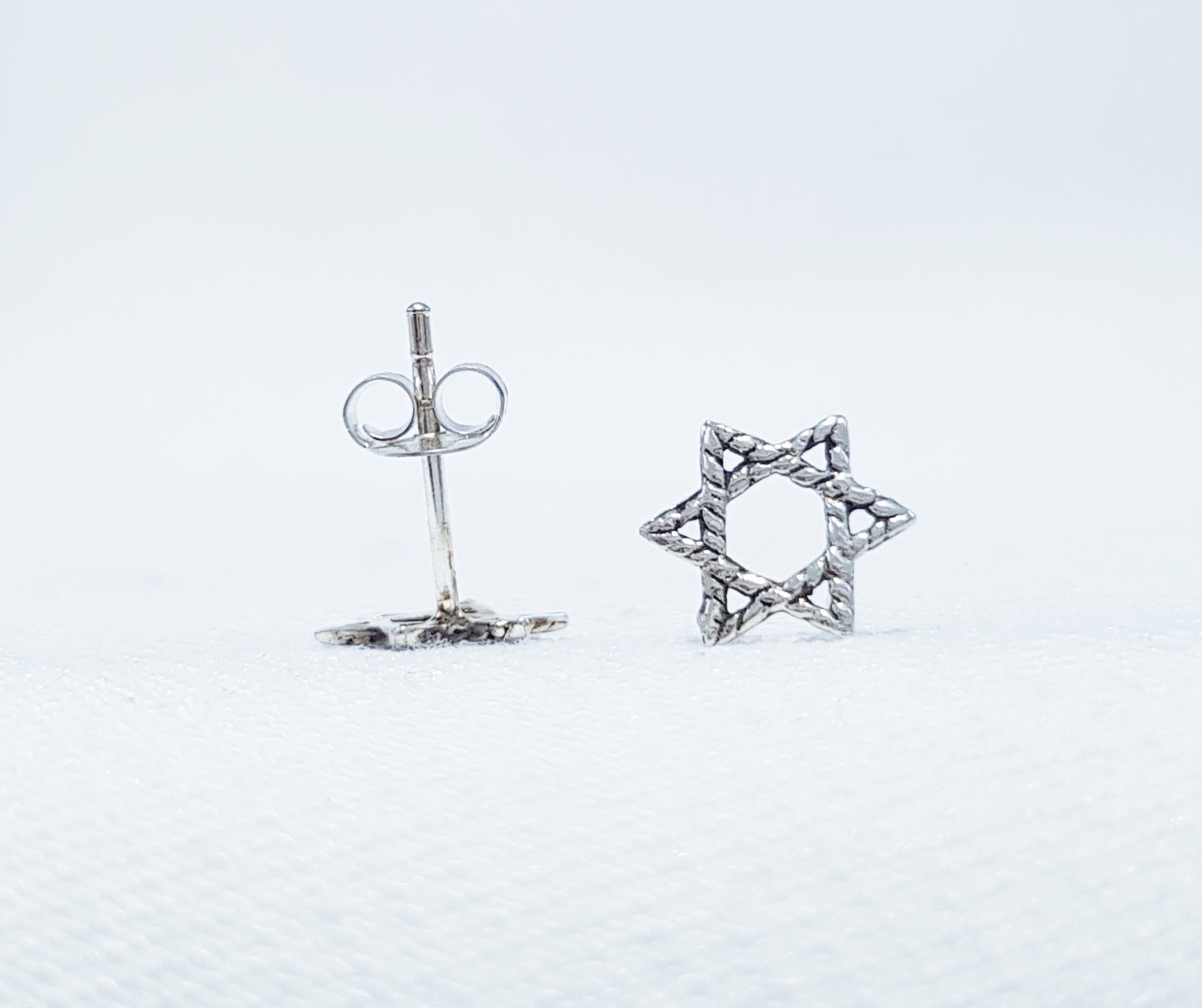 Sterling silver star of david stud earrings