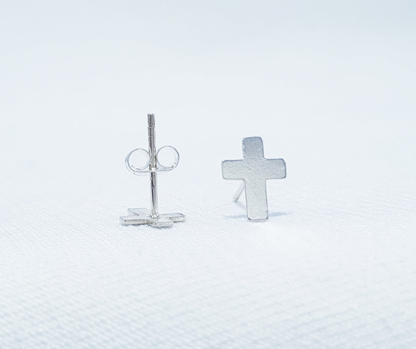sterling silver cross stud earrings