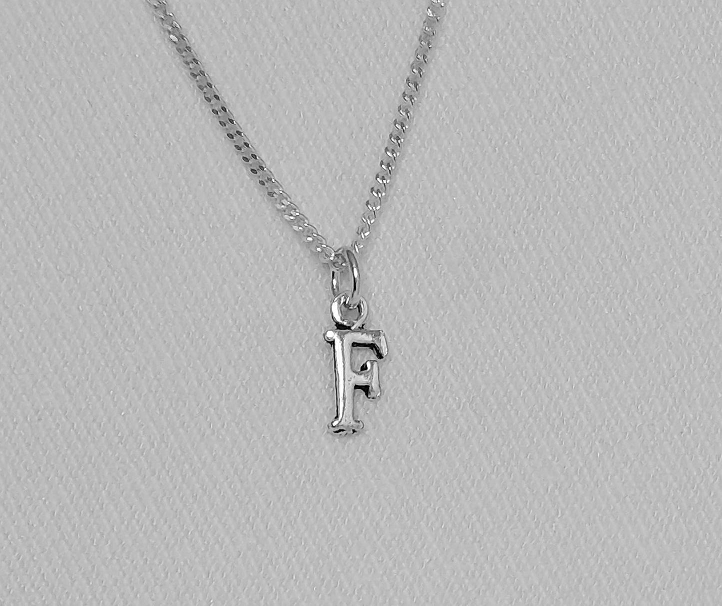 Sterling Silver F Initial Pendant