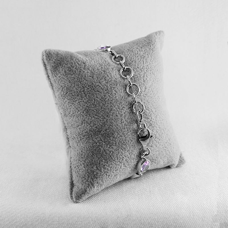 Sterling Silver Amethyst Gemstone Bracelet