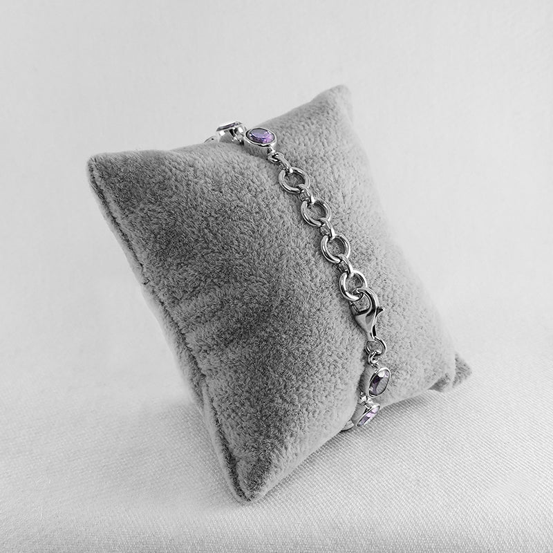 Sterling Silver Amethyst Gemstone Bracelet