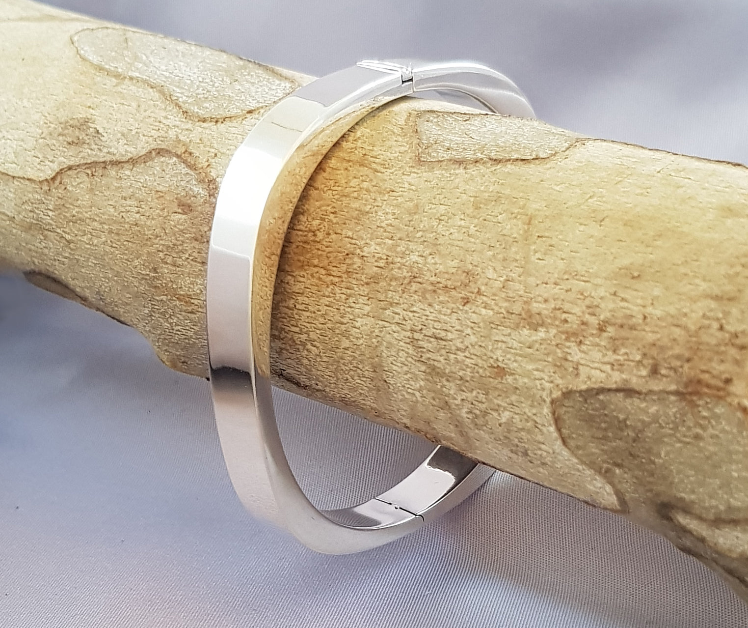 Hollow hot sale silver bangle