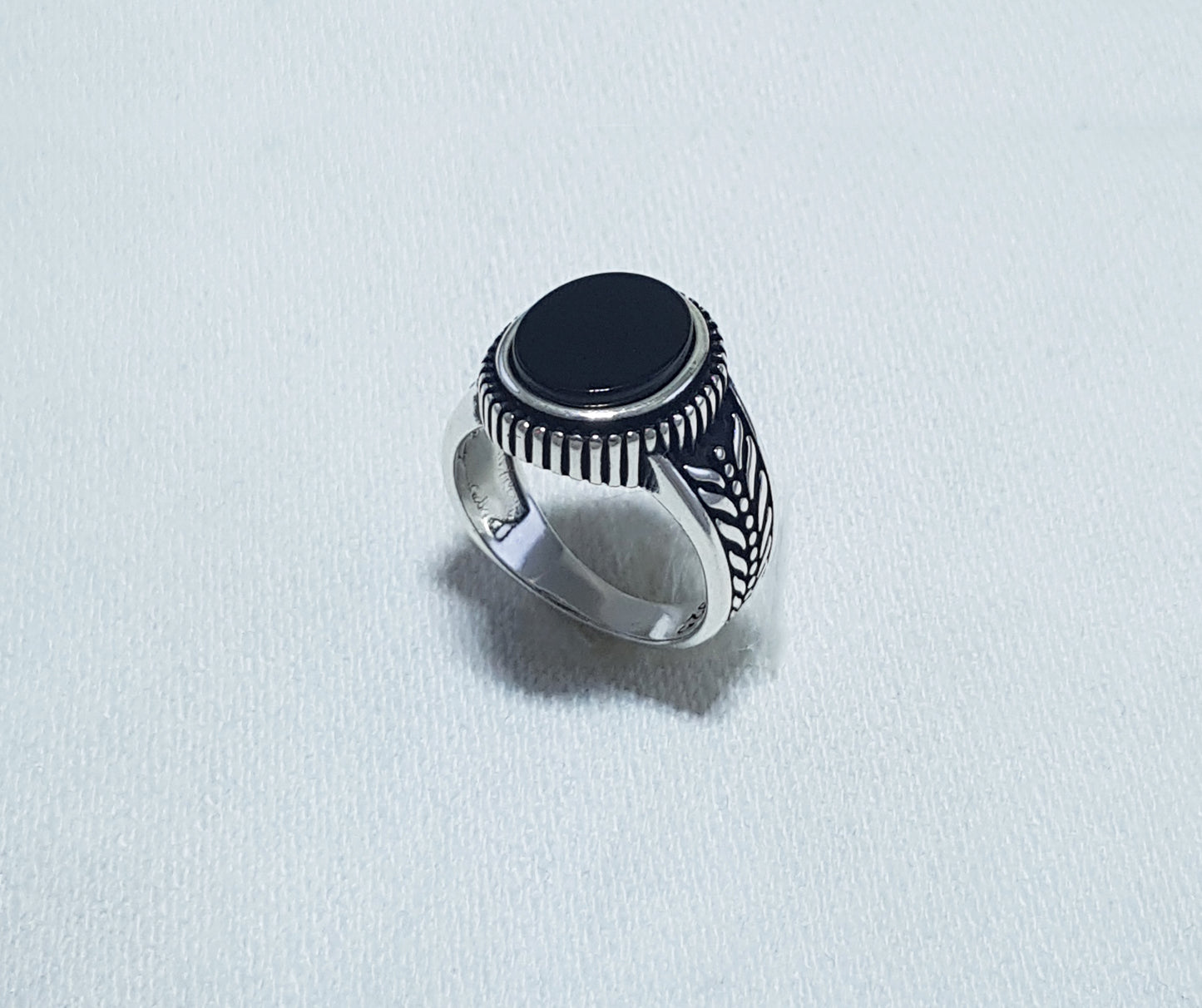 Sterling Silver Ring set with a Genuine Onyx Stone