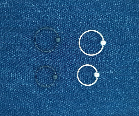 Sterling Silver Nose Rings with a Ball