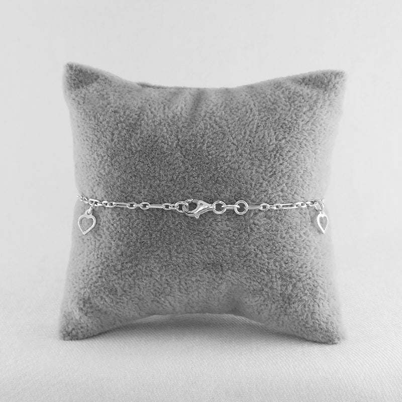 Sterling Silver Heart Charm Bracelet