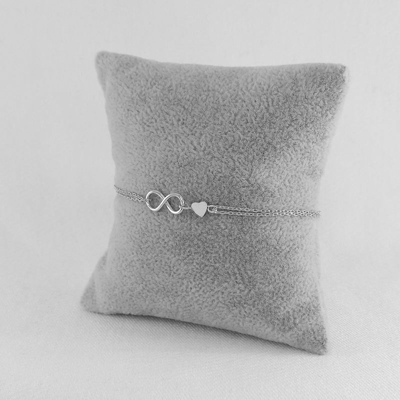 Sterling Silver Heart and Infinity Bracelet