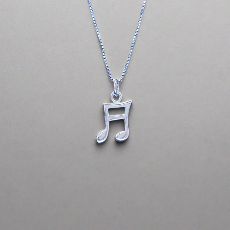 Sterling Silver Music Note Pendant Charm