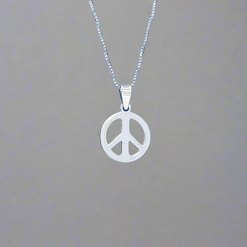 Sterling Silver Peace Sign Pendant or Charm