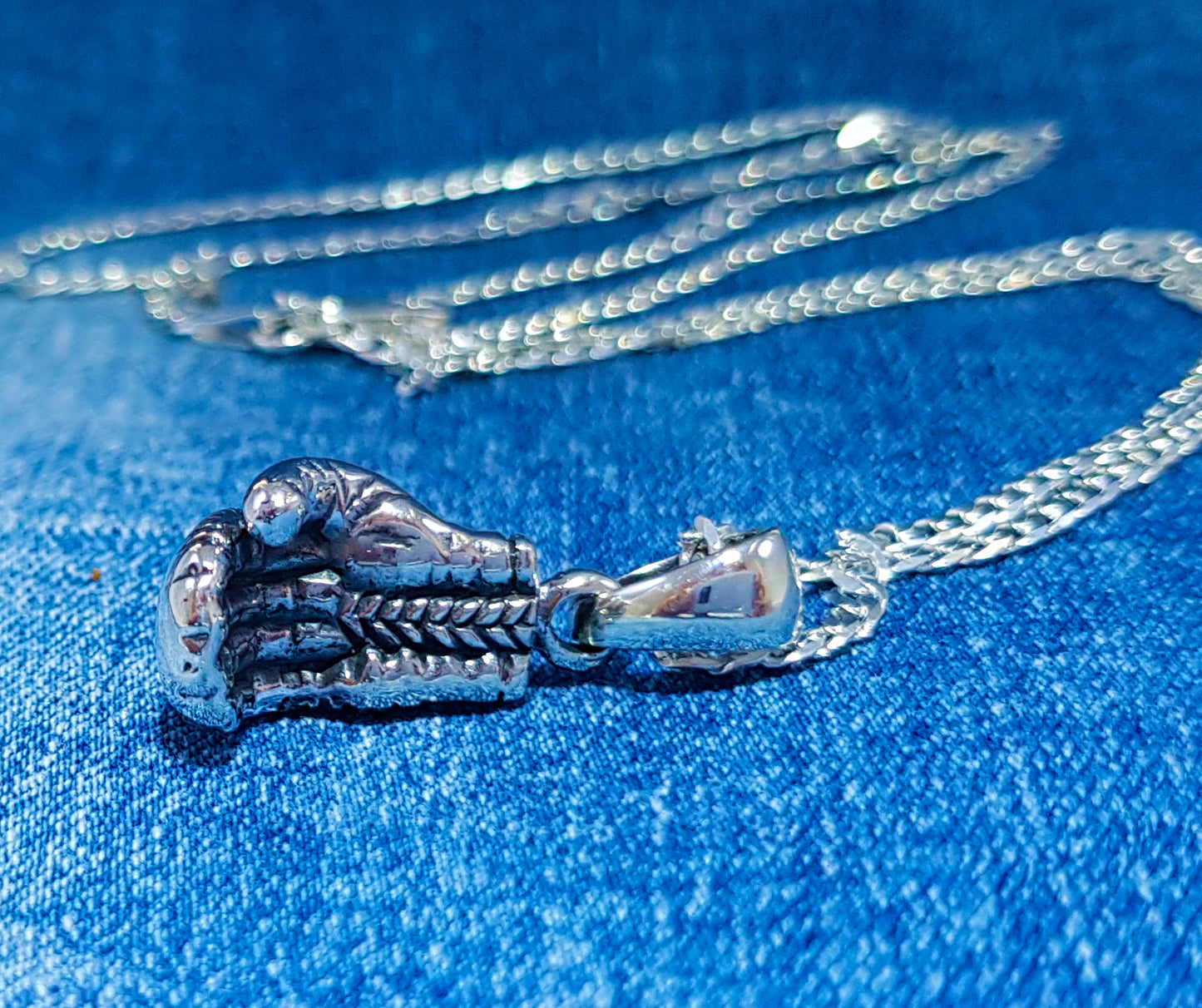 Sterling Silver Boxing Glove Pendant or Charm