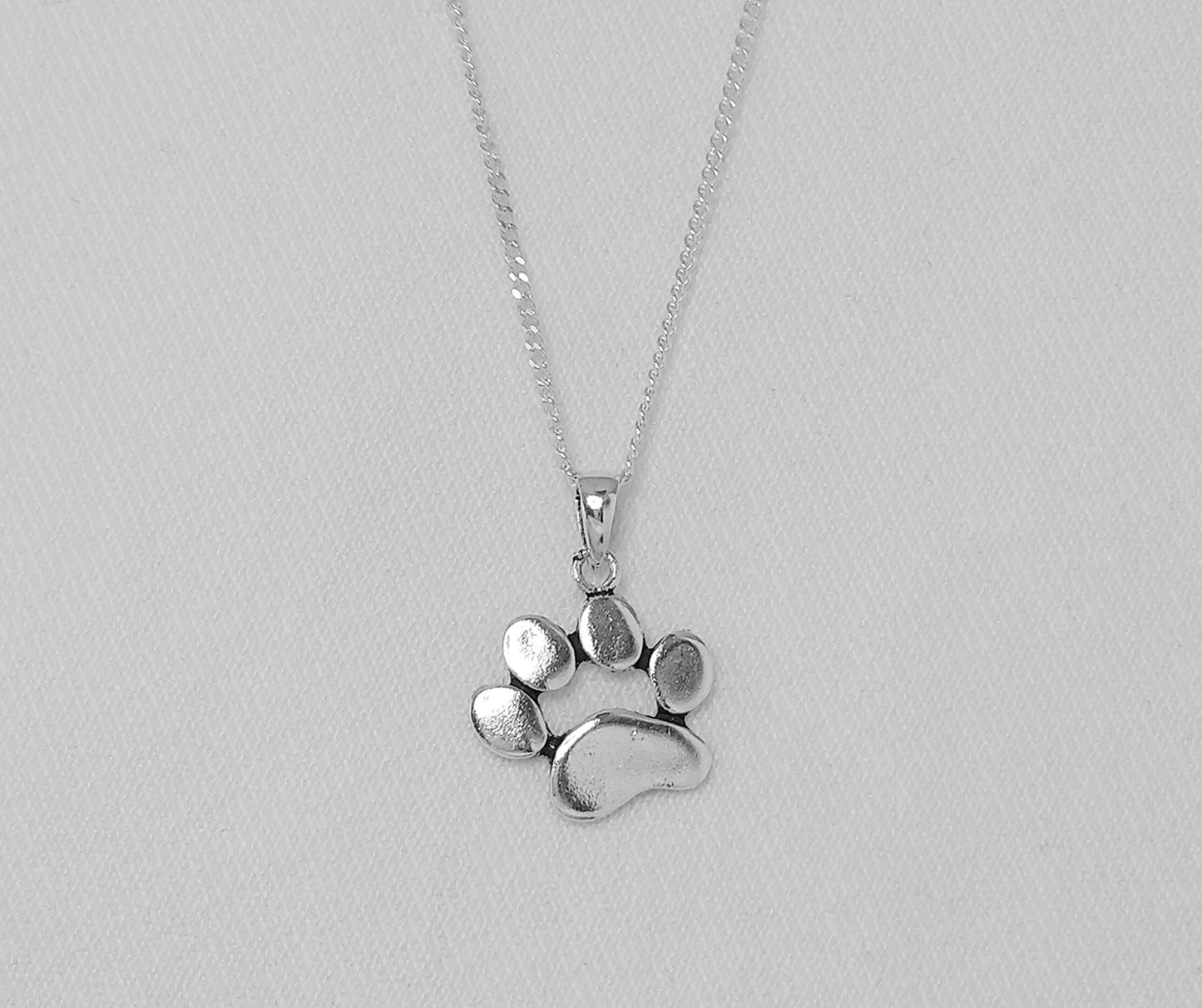 Sterling Silver Paw Print Pendant / Charm