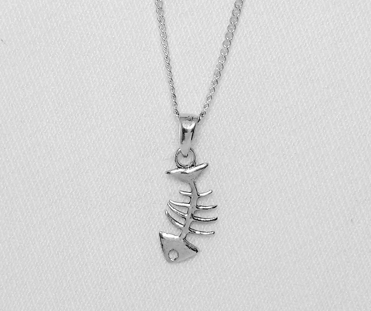 Sterling Silver Fish Bones Pendant