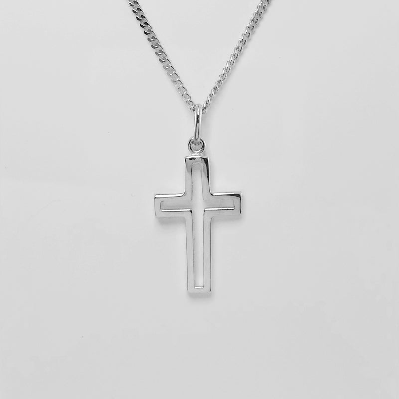 Sterling Silver Outline Cross