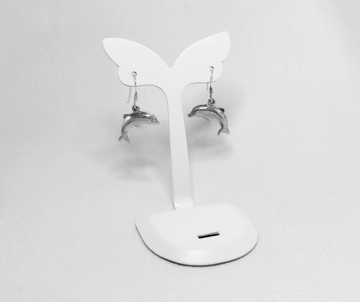 Sterling Silver Dangling Dolphin Earrings