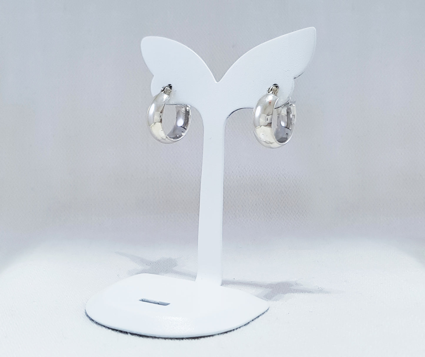 Small Sterling Silver Hoops- Round-Edge Profile