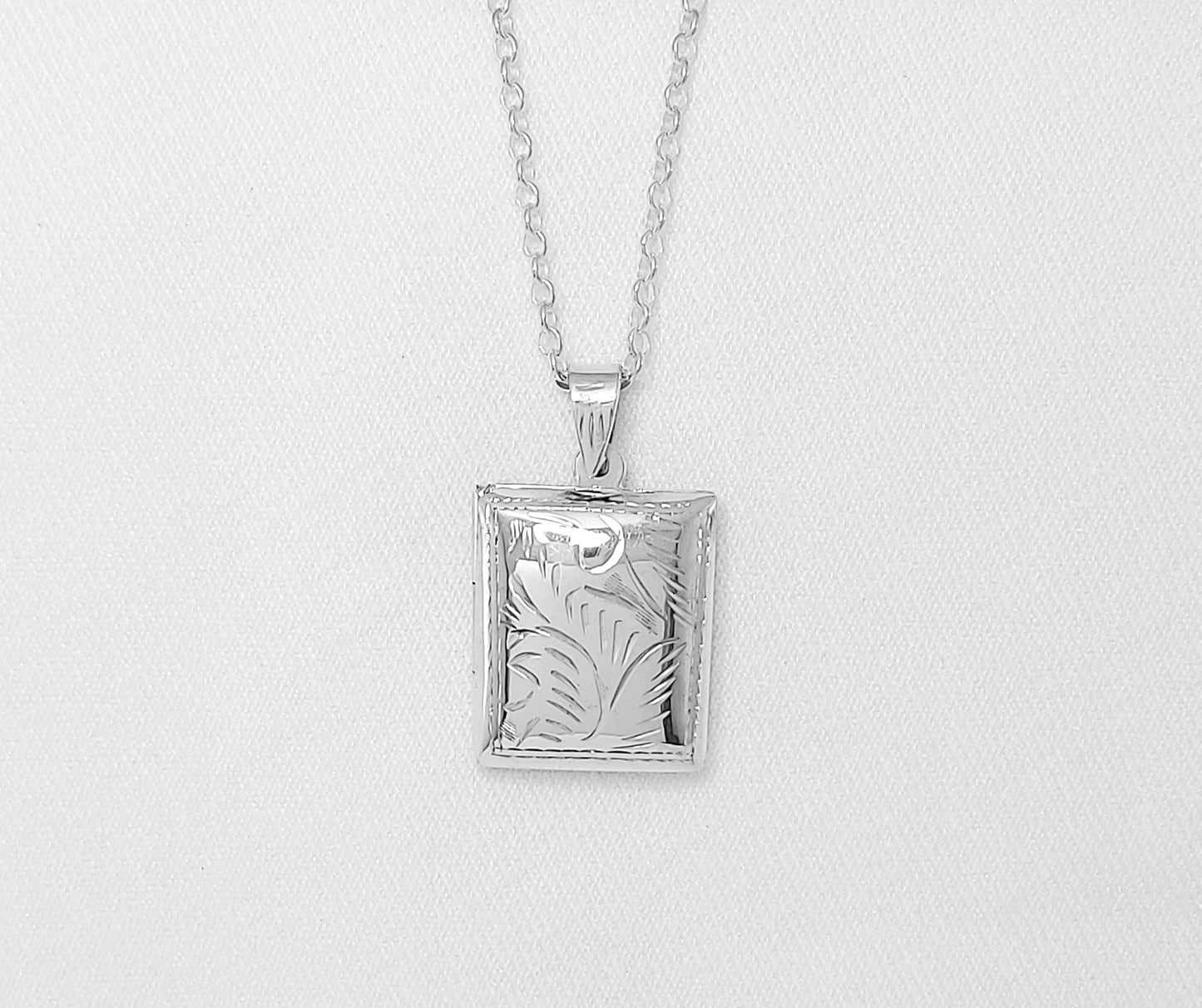Sterling Silver Rectangle Locket with Engraving